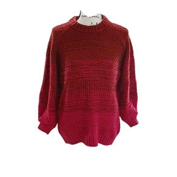 Isabel Maternity Sweater Womens Size S Red Knit Pullover Long Sleeve Textured - Picture 1 of 9